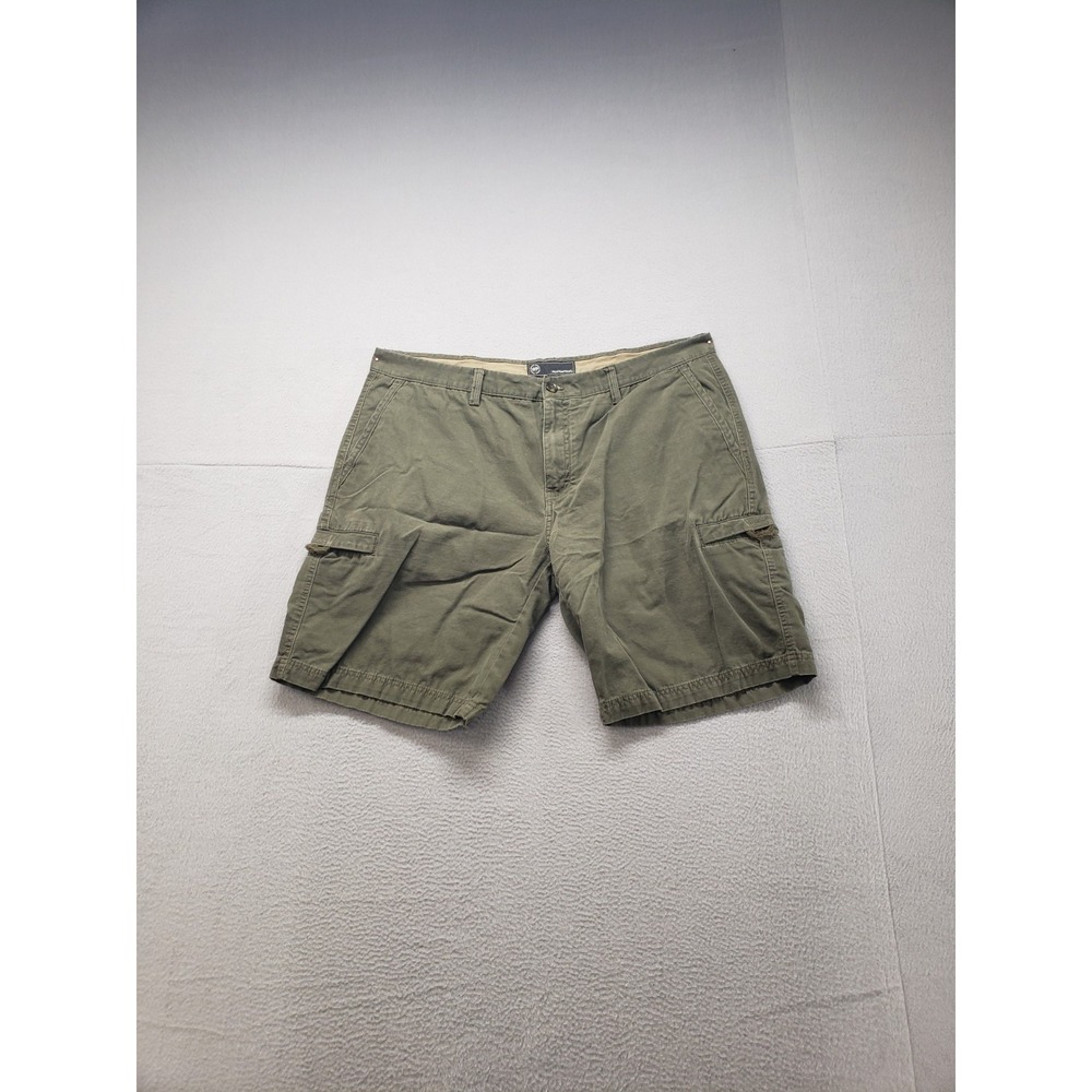 Weatherproof Men Cargo Short 40 Olive Green 100% Cotton Utility Pockets Casual